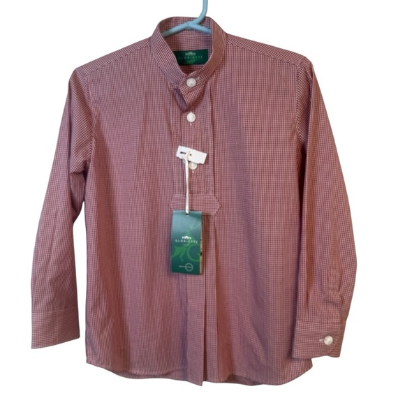 Gloriette Other - Gloriette Vienna Girls Red Plaid Long Sleeve Popover Blouse US Size 5-6 NWT